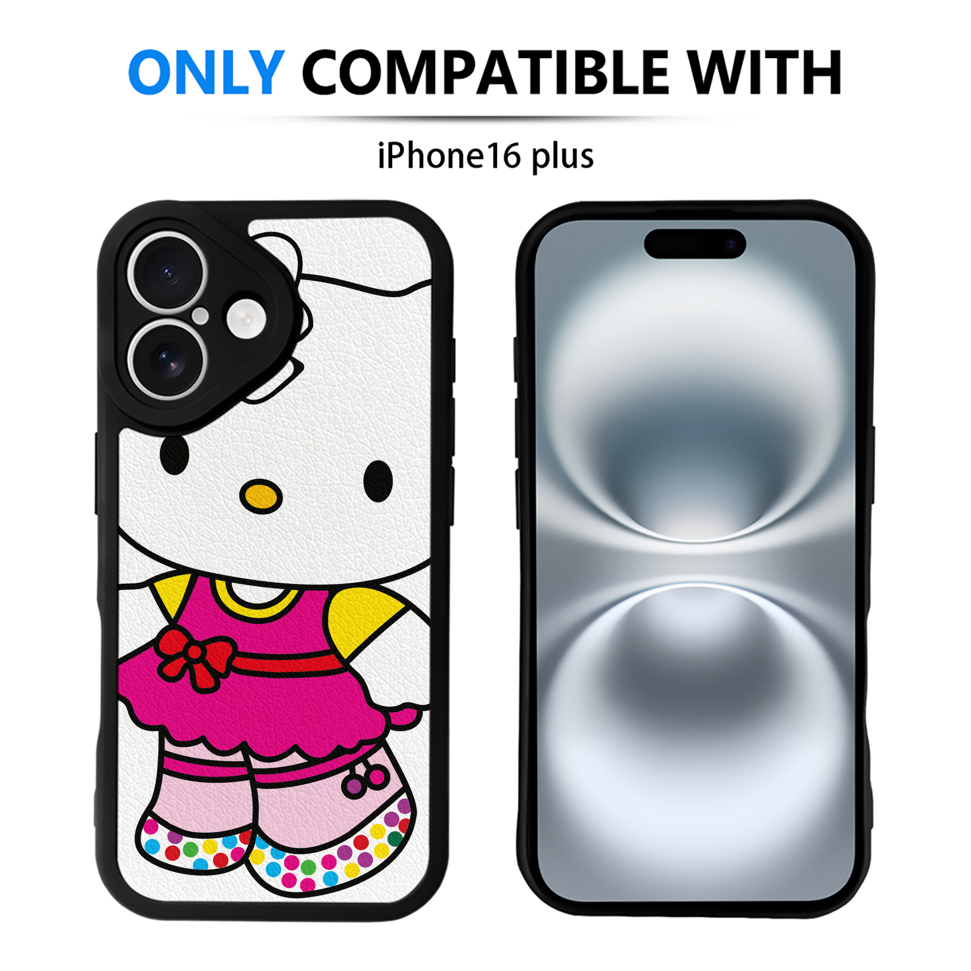 （画像用） Hello Kitty ハローキティ 【iPhone 16シリーズ対応】シリコンスマホケース（レザー調） 材質：シリコン